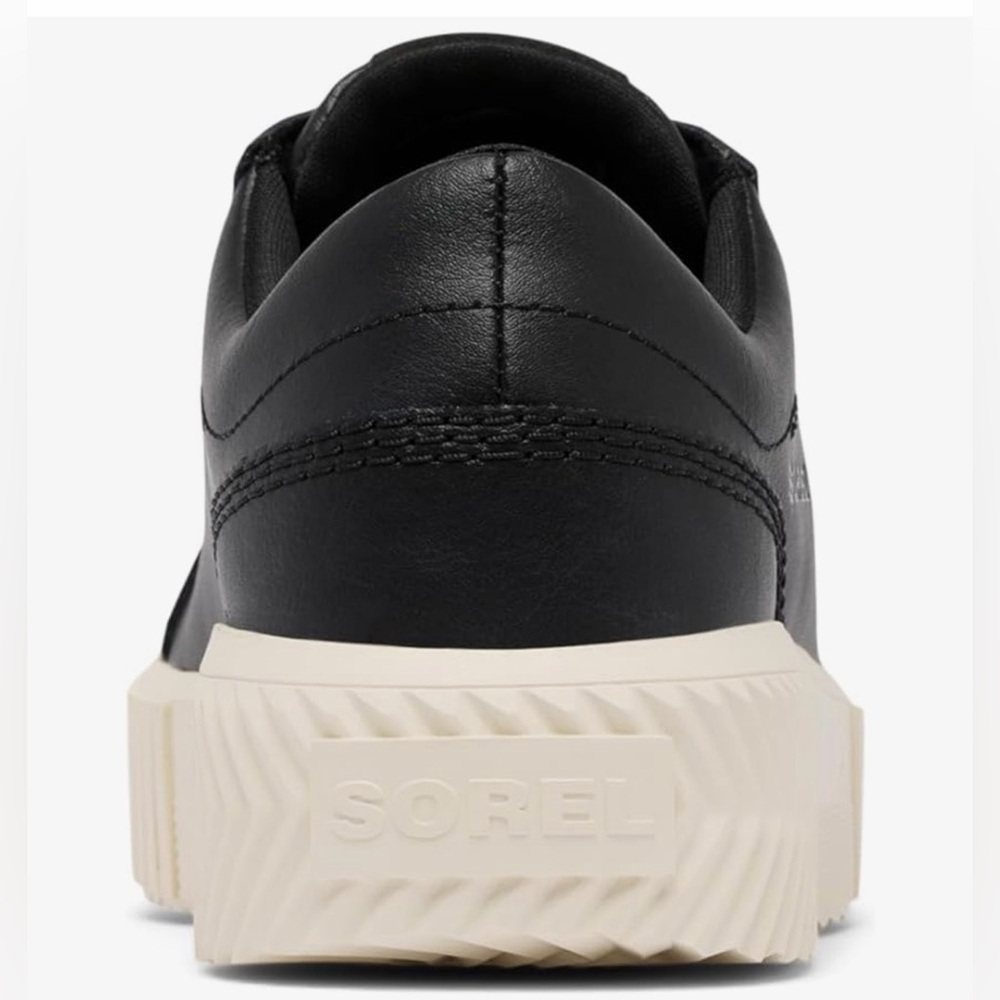 Sorel Black Leather Slip-On Shoes with Cream Sole - Picture 7 of 14